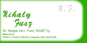 mihaly fusz business card